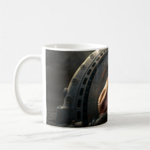 Mug OVNI Girl Blonde Espace cheveux Lune Mars Planet