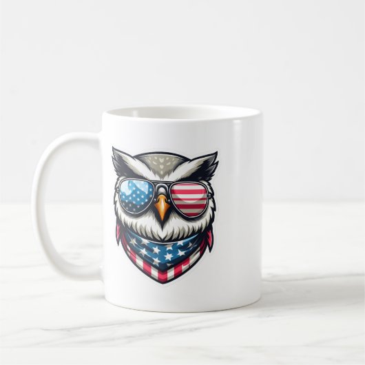 Mug Owl 4 juillet American Independence Day Usa Part (Gauche)