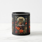 Mug Owl at Night with a Full Moon (Centre)