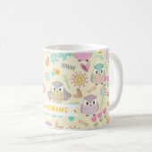 Mug Owl Pastel Jaune (Devant droit)