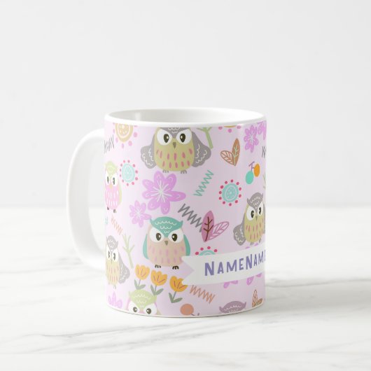 Mug Owl Pastel Pink (Devant gauche)