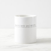 Mug Own Name Calligraphy Chic Plain Simple Black White (Centre)