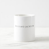 Mug Own Name Calligraphy Chic Plain Simple Black White (Centre)
