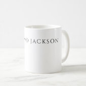 Mug Own Name Calligraphy Chic Plain Simple Black White (Devant droit)