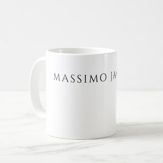 Mug Own Name Calligraphy Chic Plain Simple Black White (Devant gauche)