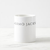 Mug Own Name Calligraphy Chic Plain Simple Black White (Centre)