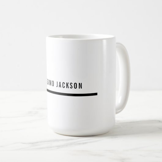 Mug Own Name Decorative Chic Plain Simple Black White (Devant droit)
