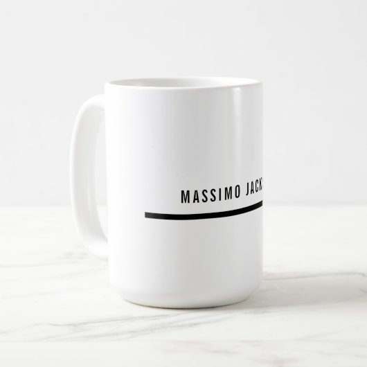 Mug Own Name Decorative Chic Plain Simple Black White (Devant gauche)