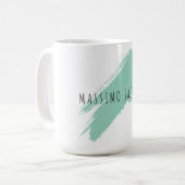 Mug Own Name Decorative Chic Plain Simple Blue White (Devant gauche)