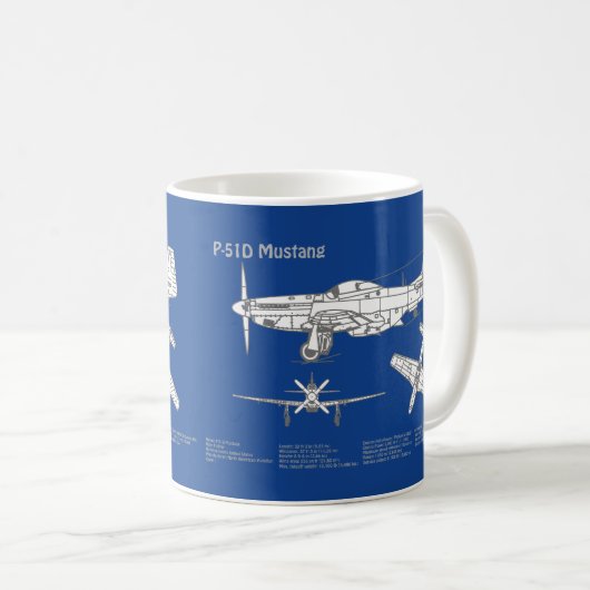 Mug P-51D Mustang - Plan d'avion ABD (Devant droit)