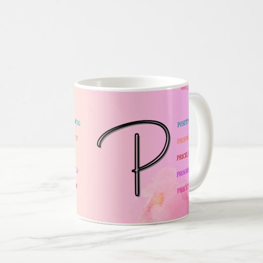 Mug "P" initial (11oz) (Devant droit)