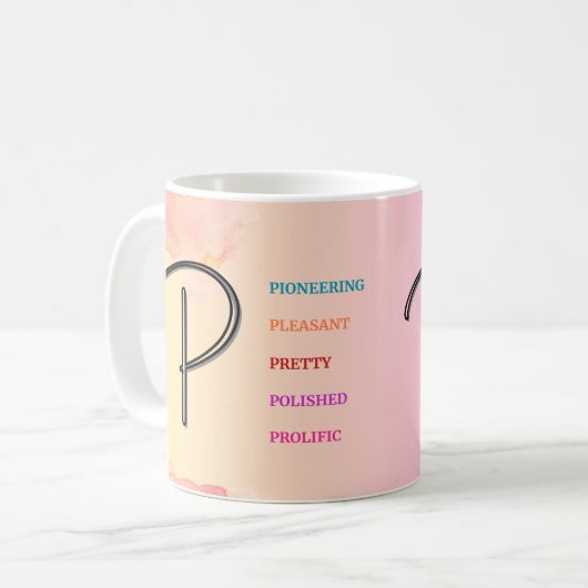 Mug "P" initial (11oz) (Devant gauche)