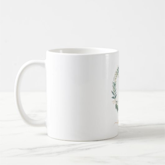 Mug P monogramme, couronne feuilletée propre au client (Gauche)