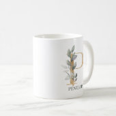 Mug P Monogramme Floral Personnalisé (Devant droit)