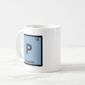 Mug P - Symbole de tableau périodique de la chimie gre (Devant gauche)