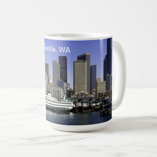 Mug Pacific Northwest Seattle Ferry & Builds (Devant droit)