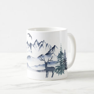 Mug Pacifique Nord-Ouest Montagnes Rocheuses et Cerfs