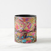 Mug Pacock bleu or rose Fleurs florales persanes (Centre)