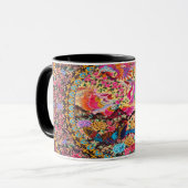 Mug Pacock bleu or rose Fleurs florales persanes (Devant gauche)