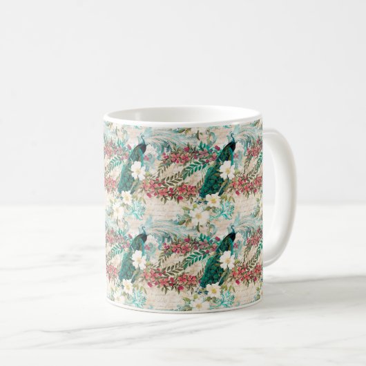 Mug Pacock Floral (Devant droit)