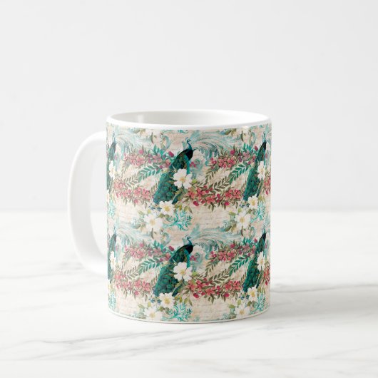 Mug Pacock Floral (Devant gauche)