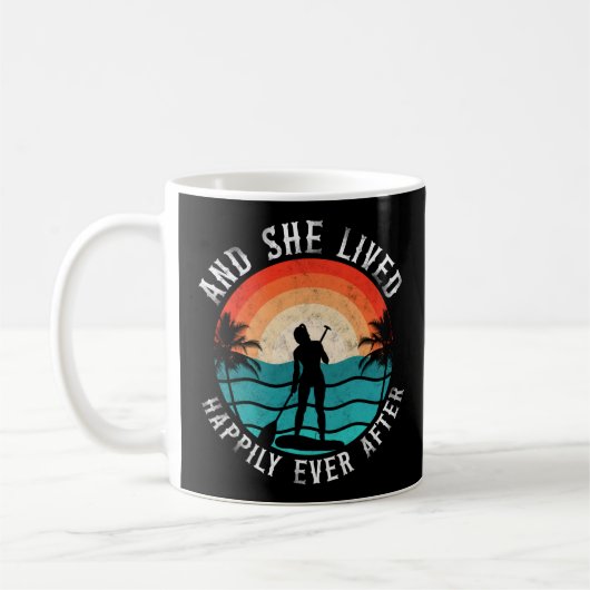 Mug Paddleboard SUP Joyeux Jamais Après Fille Vintage (Gauche)