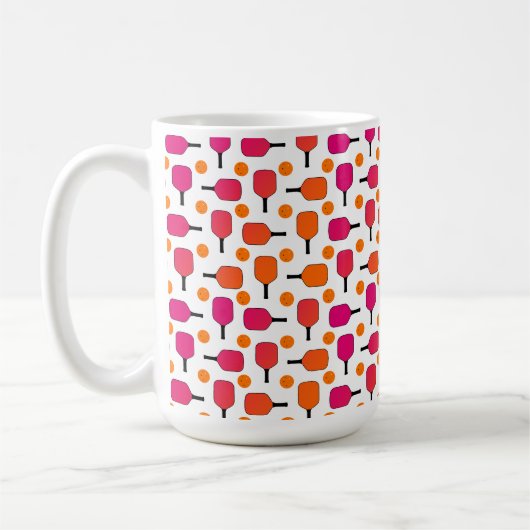 Mug Paddles en Pickleball Rose et Orange & Balls Orang (Gauche)