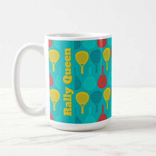 Mug Padel Racket Fuel, texte personnalisé (Gauche)