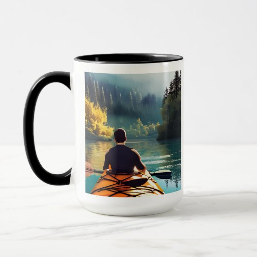 Mug Pagaie plus, Inquiète moins | Citation et Art de K (Gauche)