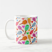 Mug Pagaies de Pickleball en bandes Motif avec Coeurs (Gauche)