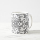 Mug Page de couleur Mandala noir et blanc (Devant droit)