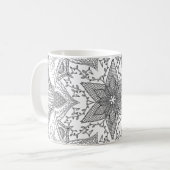 Mug Page de couleur Mandala noir et blanc (Devant gauche)