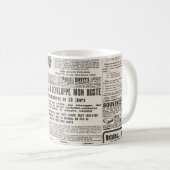 Mug Page de journal avec publicité antique (Devant droit)