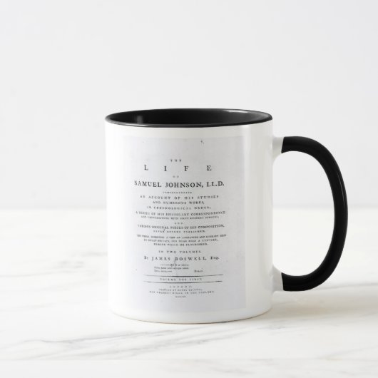 Mug Page titre, 'de la vie de Samuel Johnson (Droite)