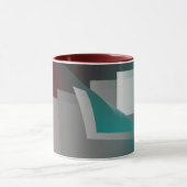 Mug Pages turquoises en gris bordeaux (Centre)