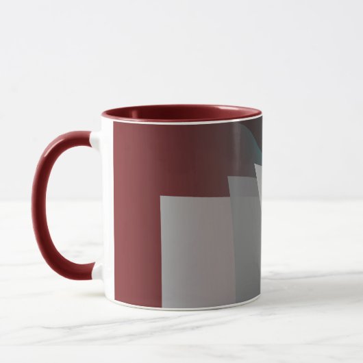 Mug Pages turquoises en gris bordeaux (Gauche)