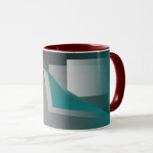 Mug Pages turquoises en gris bordeaux (Devant droit)