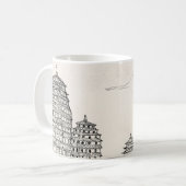 Mug Pagode de Saïgon Viêt-Nam Tirage d'encre de stylo (Devant gauche)