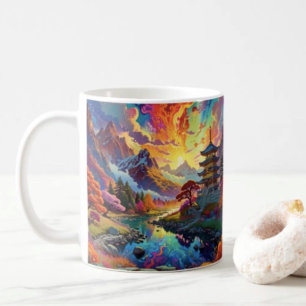 Mug Pagode et paysage coloré