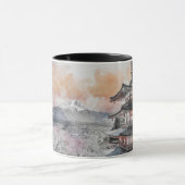 Mug Pagode japonaise et Fuji à l'aquarelle (Centre)