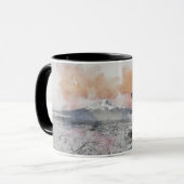 Mug Pagode japonaise et Fuji à l'aquarelle (Devant gauche)
