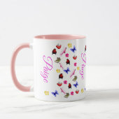 Mug Paige, Nom Avec Lapins, Perroquets, Papillons, (Gauche)
