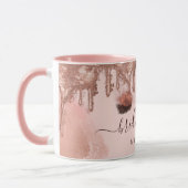 Mug Paillet Or Rose Pailletée Personnalisé Glam Beauté (Gauche)