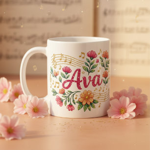 Mug Pailleté Amoureux de Musique Fleurie Ava