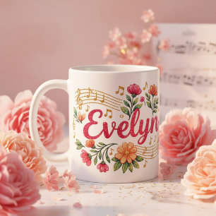 Mug Pailleté Amoureux de Musique Florale Evelyn