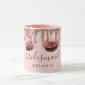 Mug Pailleté doré rose Dégoulinure Glam Beauté Nom per (Centre)