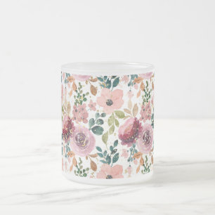 Mug Pailleté Fleur Jaune, Floral Étincelle Esthéti