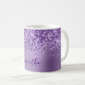 Mug Pailleté Glam Royal Violet Nom (Devant droit)