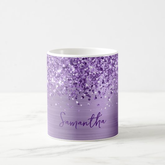 Mug Pailleté Glam Royal Violet Nom (Centre)