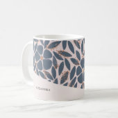 Mug pailleté rose gold à fleurs bleues fumées mign (Devant gauche)